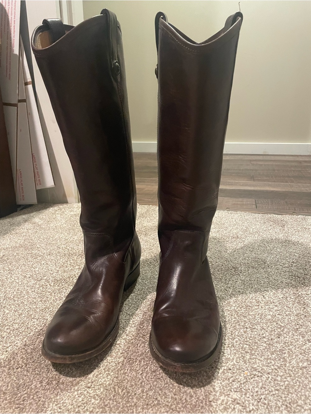 Frye Dark Brown Leather Knee-High Boots